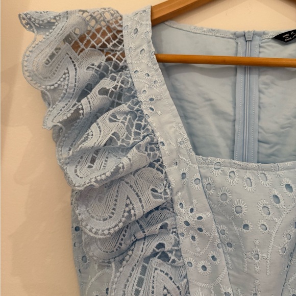 Light Blue Eyelet Ruffle Dress - Picture 2 of 6